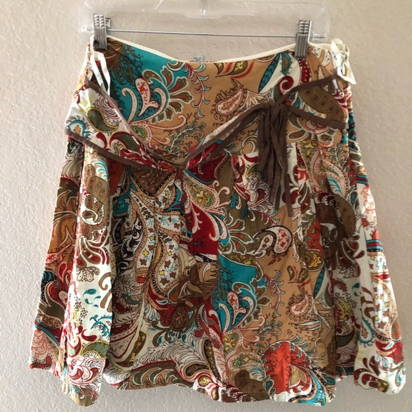 Juniors Paisley Cotton Circle Skirt - Picture 1 of 8